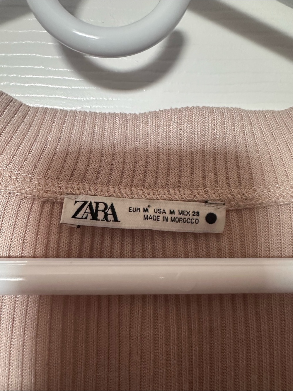 Zara Beige Ribbed Button-Up Cropped Cardigan - Picture 2 of 3